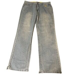 ECKO UNLTD Men's Light Wash Straight Fit Blue Denim Jeans Pants W36 Zip Fly